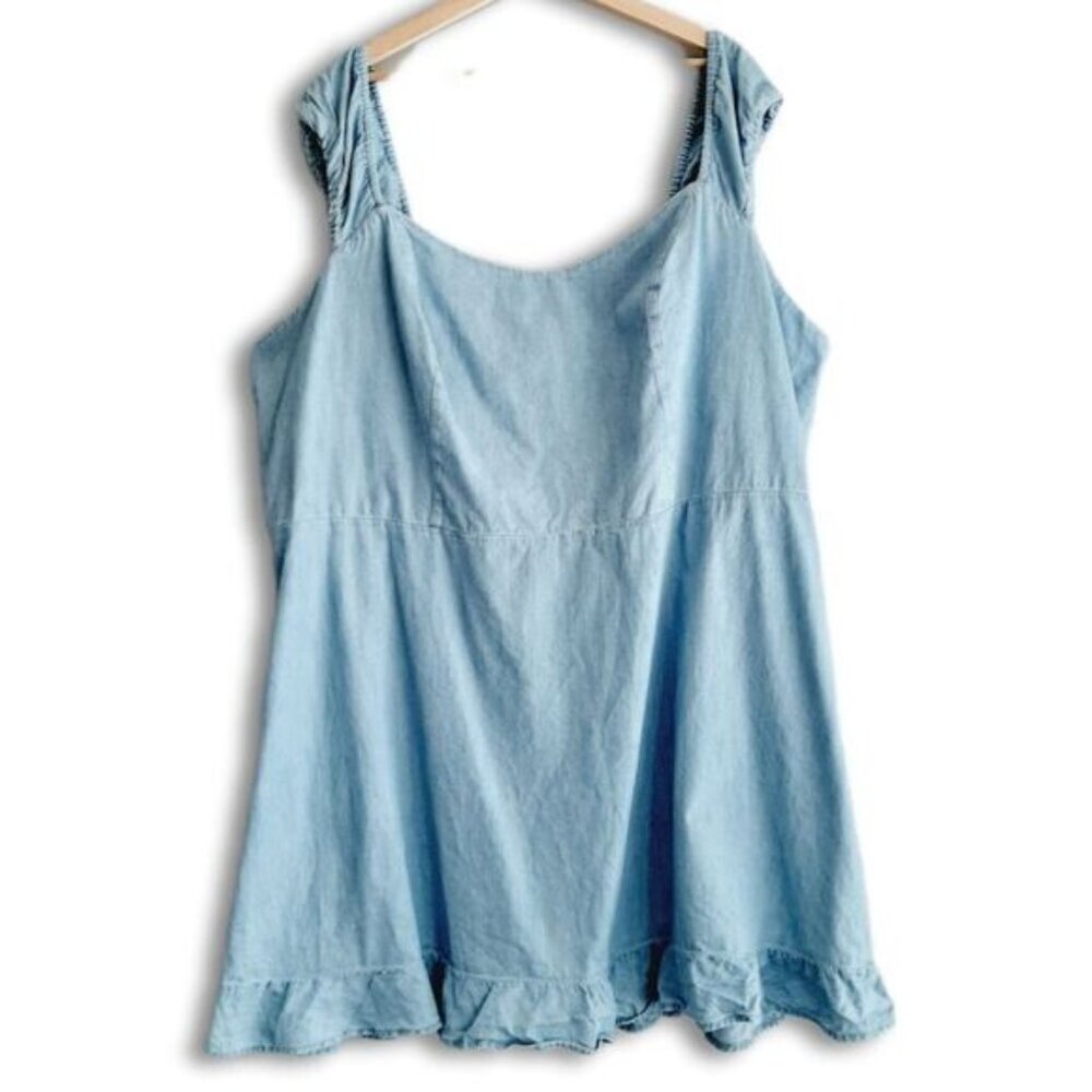OLD NAVY | Cami Fit & Flare Chambray Light Jean Mini Dress Sz 4X